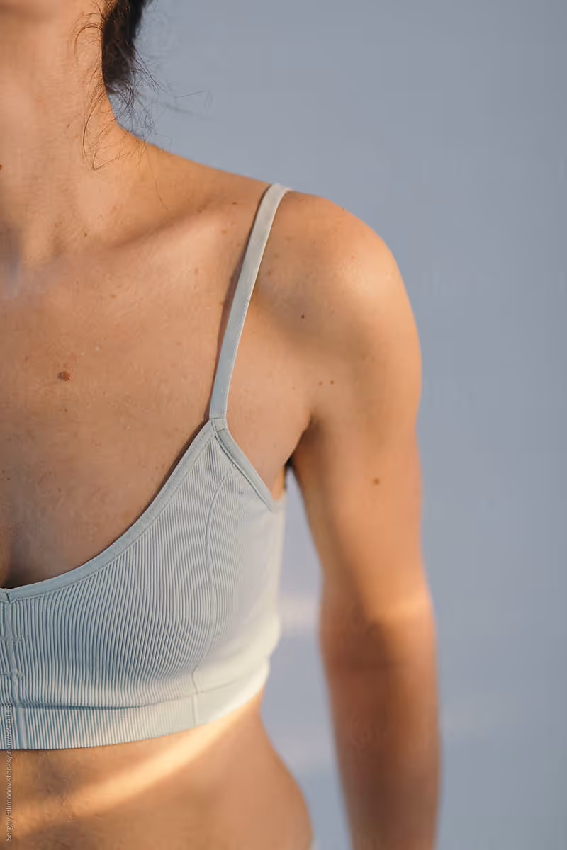 Detail of a woman wearing a bra